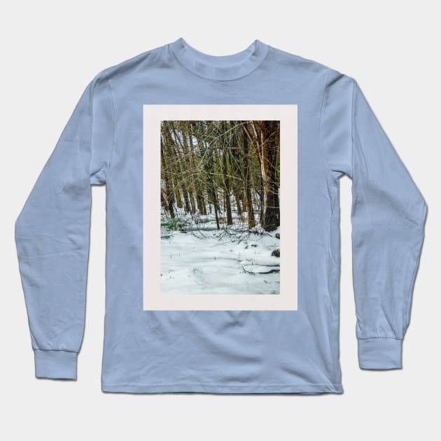 Snow amongst trees Long Sleeve T-Shirt by PandLCreations